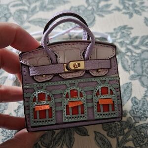 💜Mini Purple Handbag with Colorful Accents Keychain/charm💜